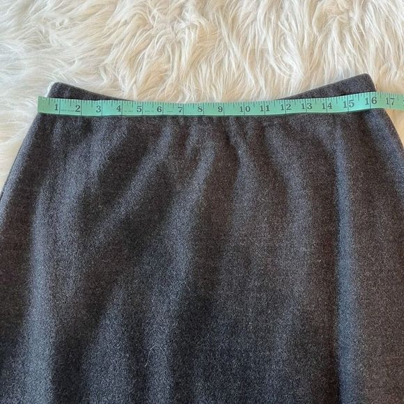 EILEEN FISHER‎ Skirt L Knitted Wool Pencil Straight Elastic Waist Gray USA VTG - Picture 3 of 4